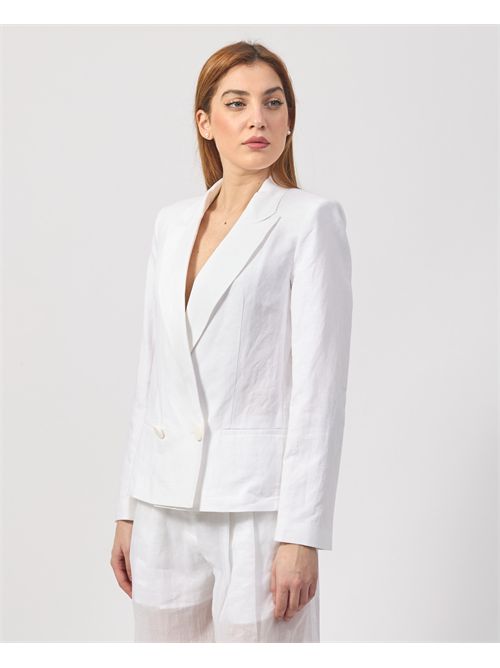 AX Women's Blazer Double Breasted 2 Buttons White ARMANI EXCHANGE | XW000457-AF12814U0002